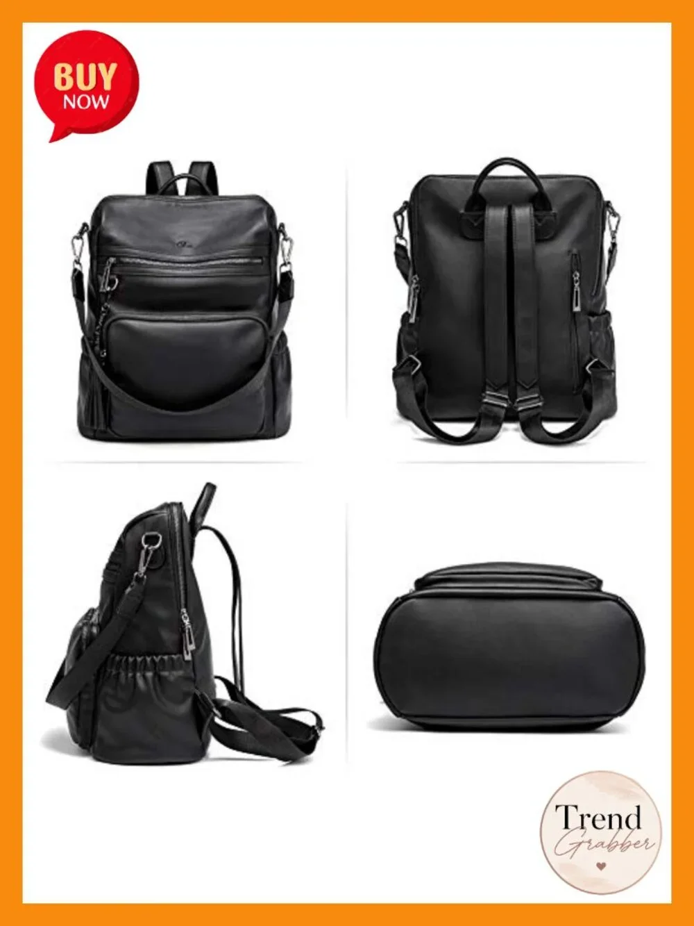 PU Leather Backpack Purse Women Convertible Shoulder Bag Travel Work